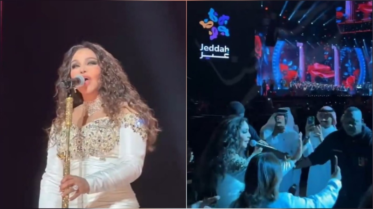 أحلام تشعل أجواء حفلها بجدة وتنزل بين جمهورها: من قلبي وحشتوني.. فيديو