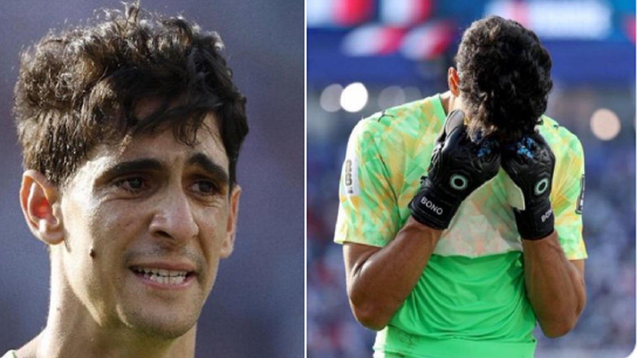 ياسين بونو يبكي بعد الخروج من كأس العالم