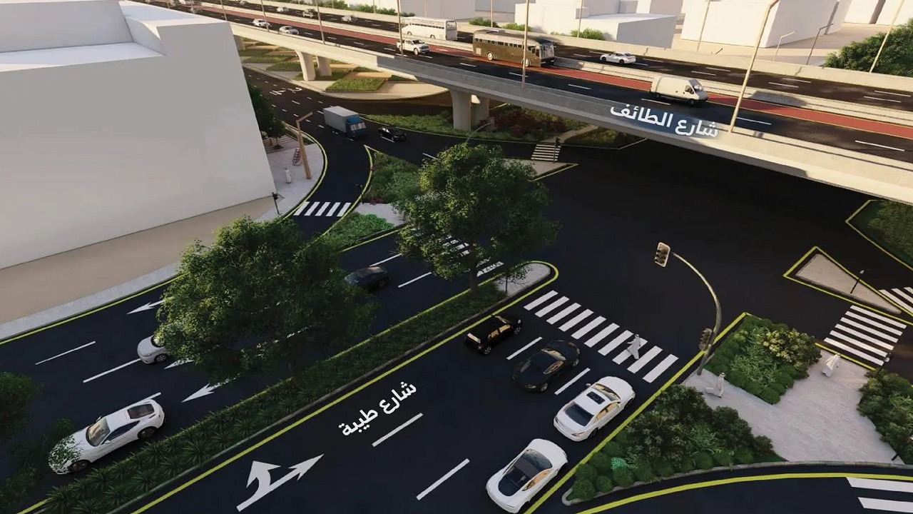إطلاق أعمال جديدة لتطوير طريق الطائف بتنفيذ جسر مع تقاطع شارع طيبة
