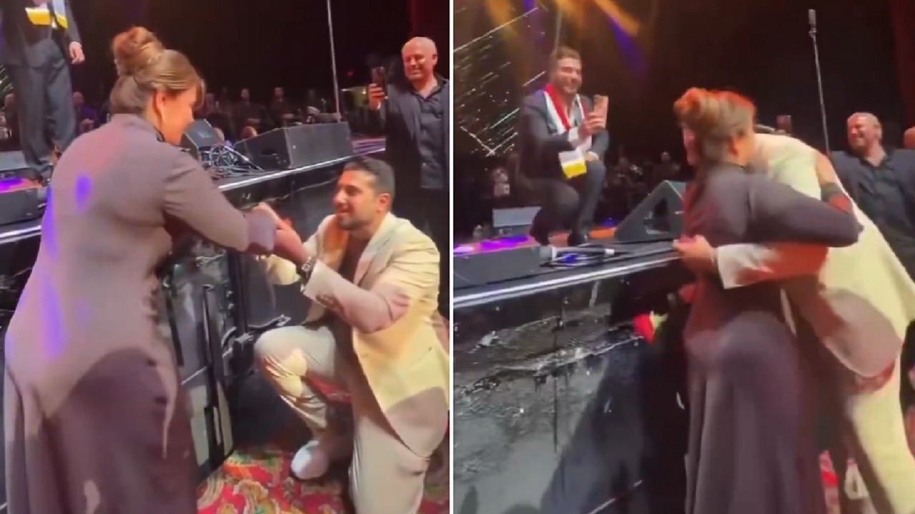 عرض زواج رومانسي في حفل ماجد المهندس.. فيديو