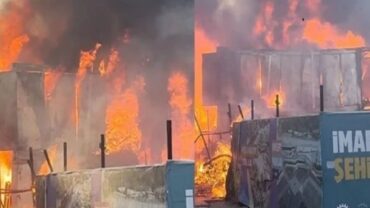 حريق ضخم في موقع مترو بتركيا