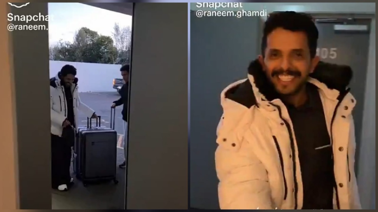 رنيم الغامدي توثق لحظة استقبالها لزوجها بسام الفيفي بالغناء .. فيديو