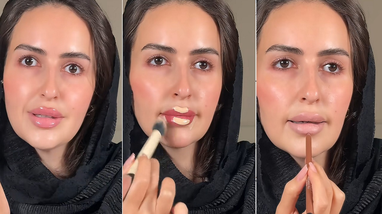 طريقة بسيطة لتزيين الشفاه بلون لسان الأرنب
