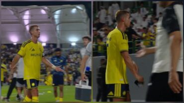 رونالدو يغادر غاضبًا بعد استبداله أمام الاتفاق..فيديو