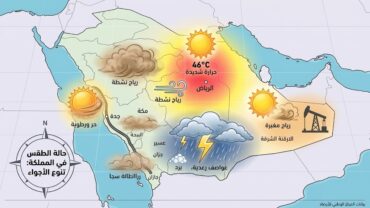 حالة الطقس المتوقعة اليوم في المملكة