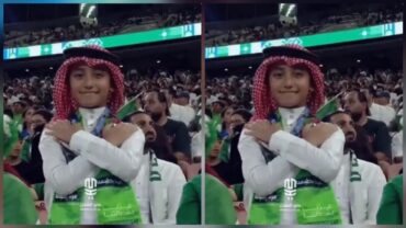 طفل يخطف الأنظار على طريقة ولي العهد من مدرجات مواجهة الأخضر .. فيديو