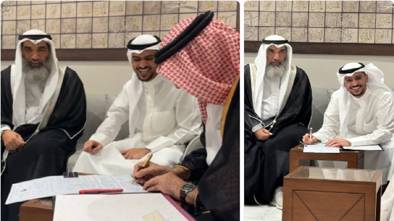 الفنان عايض يحتفل بعقد قرانه في الكويت .. صور