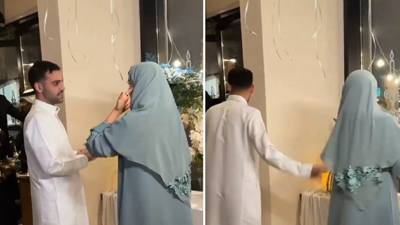 متعب العريفي يُفاجئ زوجته بالورد احتفالًا بمرور 3 سنوات على افتتاح المقهى الخاص بها .. فيديو