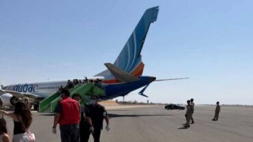 الإمارات تعلن تحويل مسار رحلة فلاي دبي بعد هبوطها اضطرارياً بتبوك إثر حادث أمني