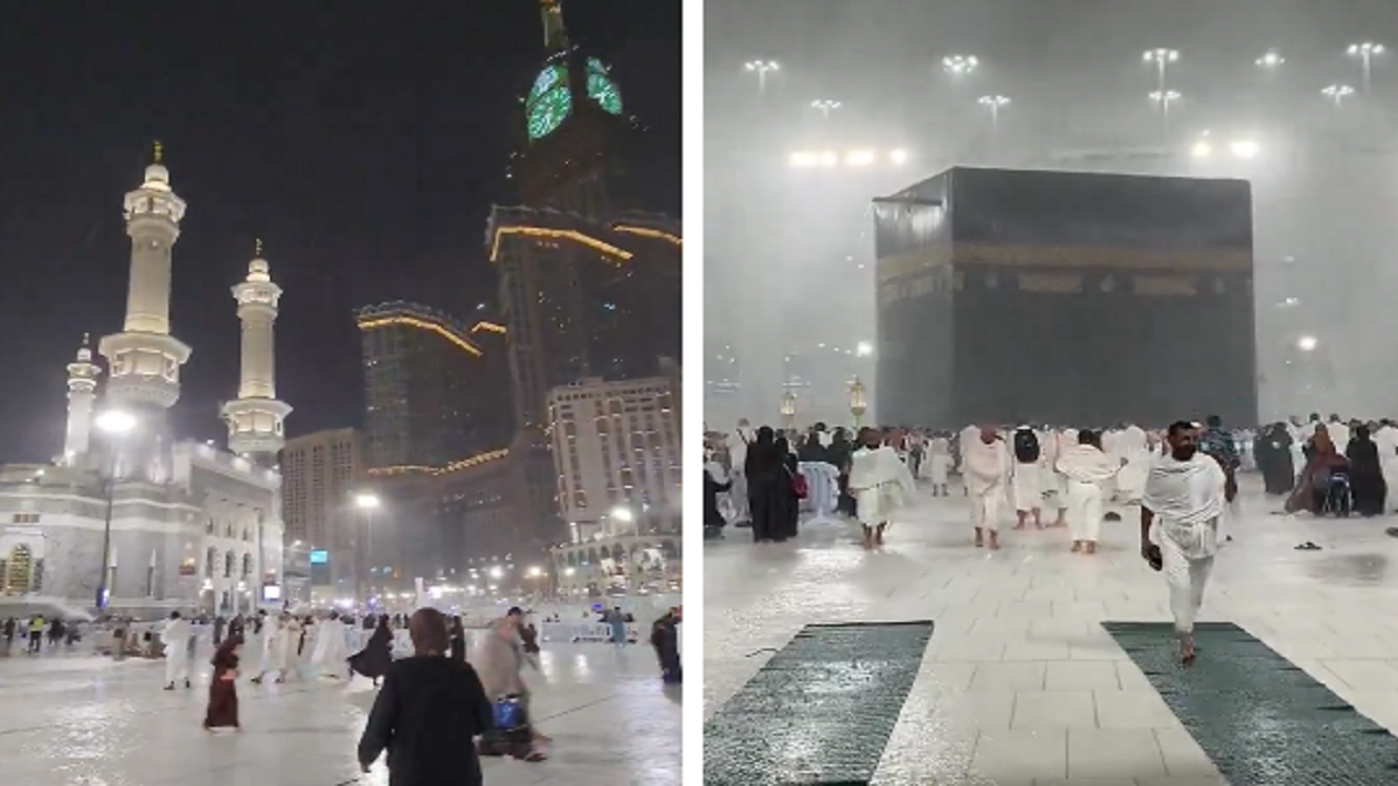 هطول أمطار على مكة المكرمة..فيديو