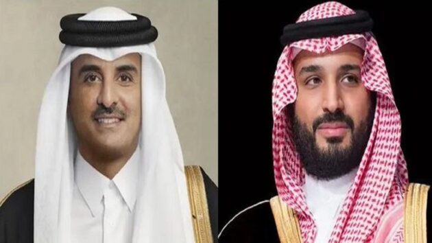 ولي العهد وأمير قطر يبحثان مستجدات الأوضاع في المنطقة
