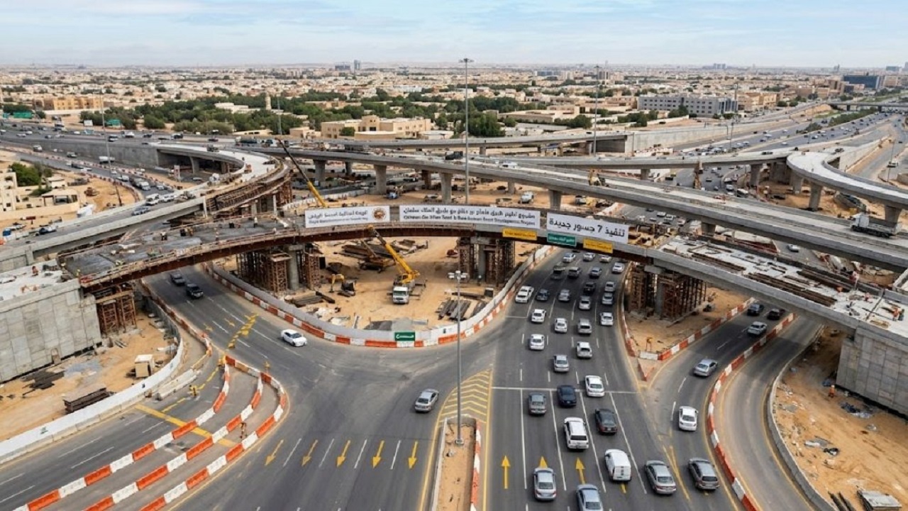 تنفيذ جسر جديد على طريق عثمان بن عفان مع أنس بن مالك بالرياض