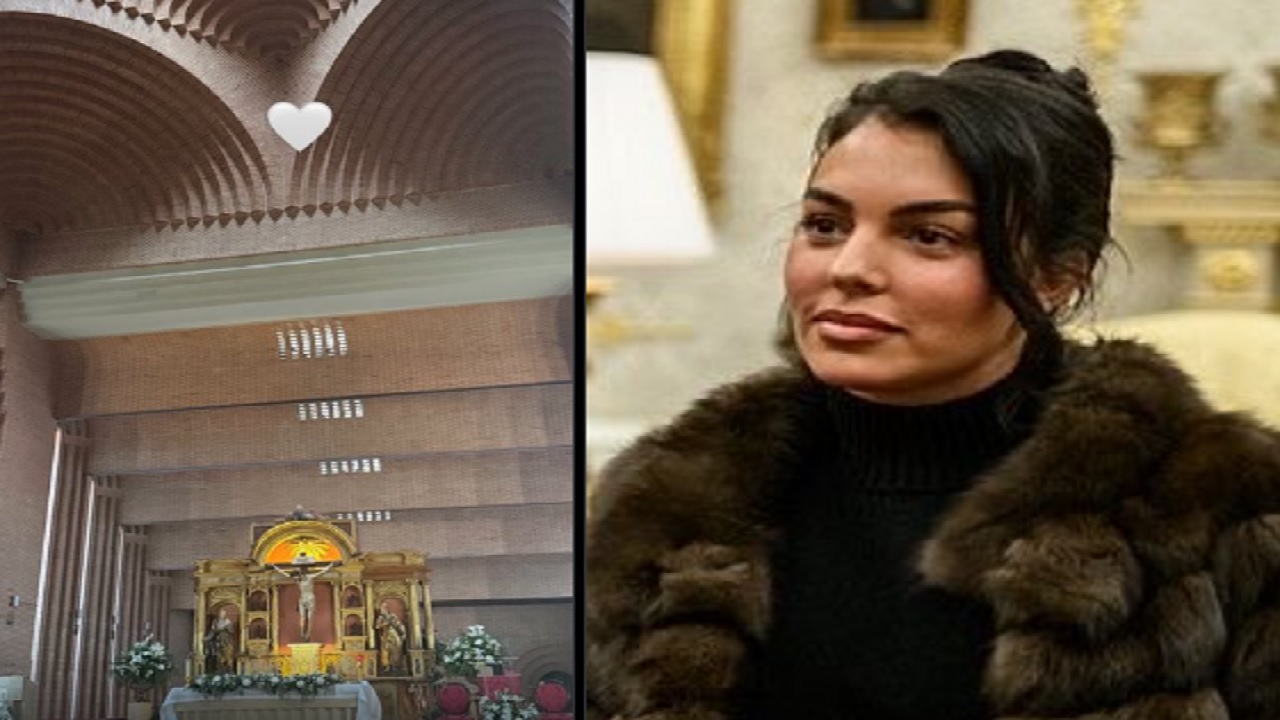 جورجينا تزور كنيسة بمدريد على متن طائرة رونالدو الخاصة
