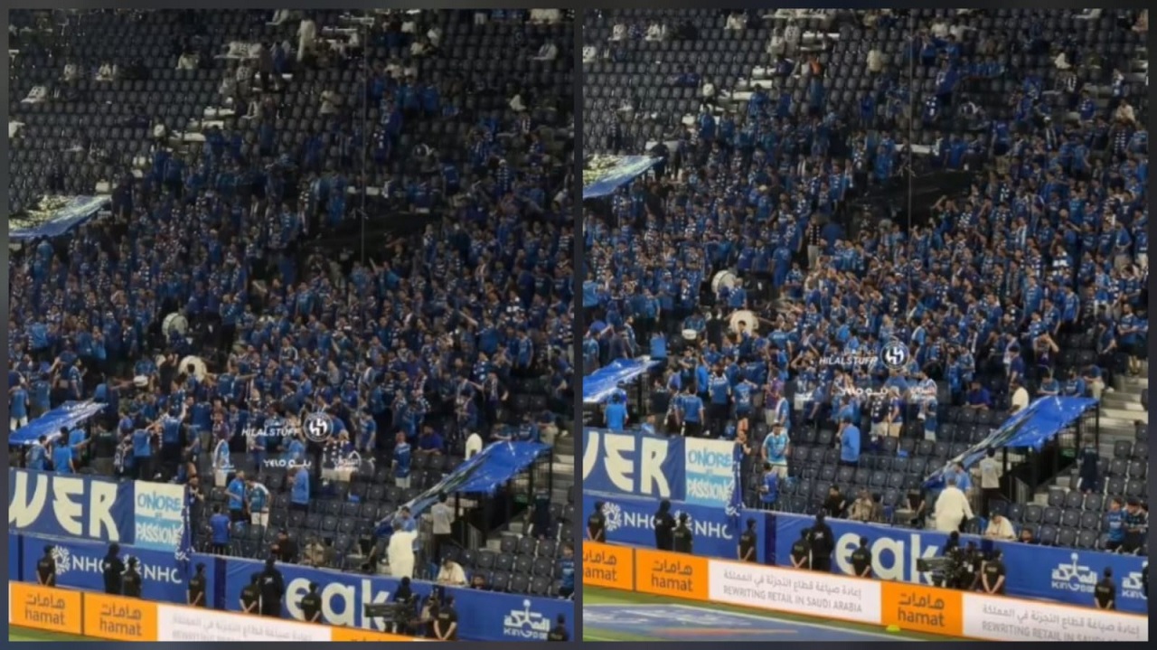 جماهير الهلال تلهب مدرجات المملكة آرينا بأهزوجة جديدة قبل الكلاسيكو.. فيديو