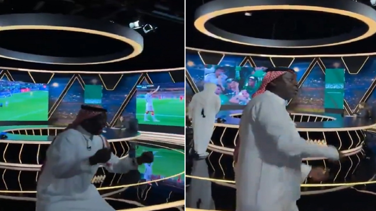 فرحة هستيرية تزلزل الاستوديو.. خالد مسعد يخرج عن شعوره فور حسم الأخضر لـ “دراما” الترجيح أمام قطر.. فيديو