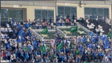 جماهير الهلال ترفع الأعلام الخضراء وتردد: يا الله يا والي تنصر ملكنا ..فيديو