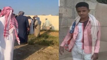 أهل قرية العين يواسون أب يمني فقد ابنه بصاعقة برق في عسير.. فيديو