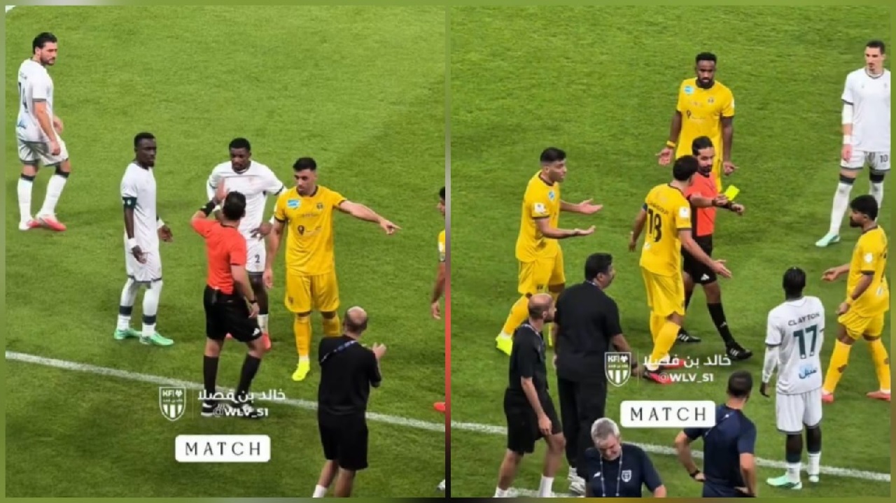ردة فعل حمدالله تخطف الأنظار بعد تراجع الحكم عن طرد لاعب الدرعية ..فيديو