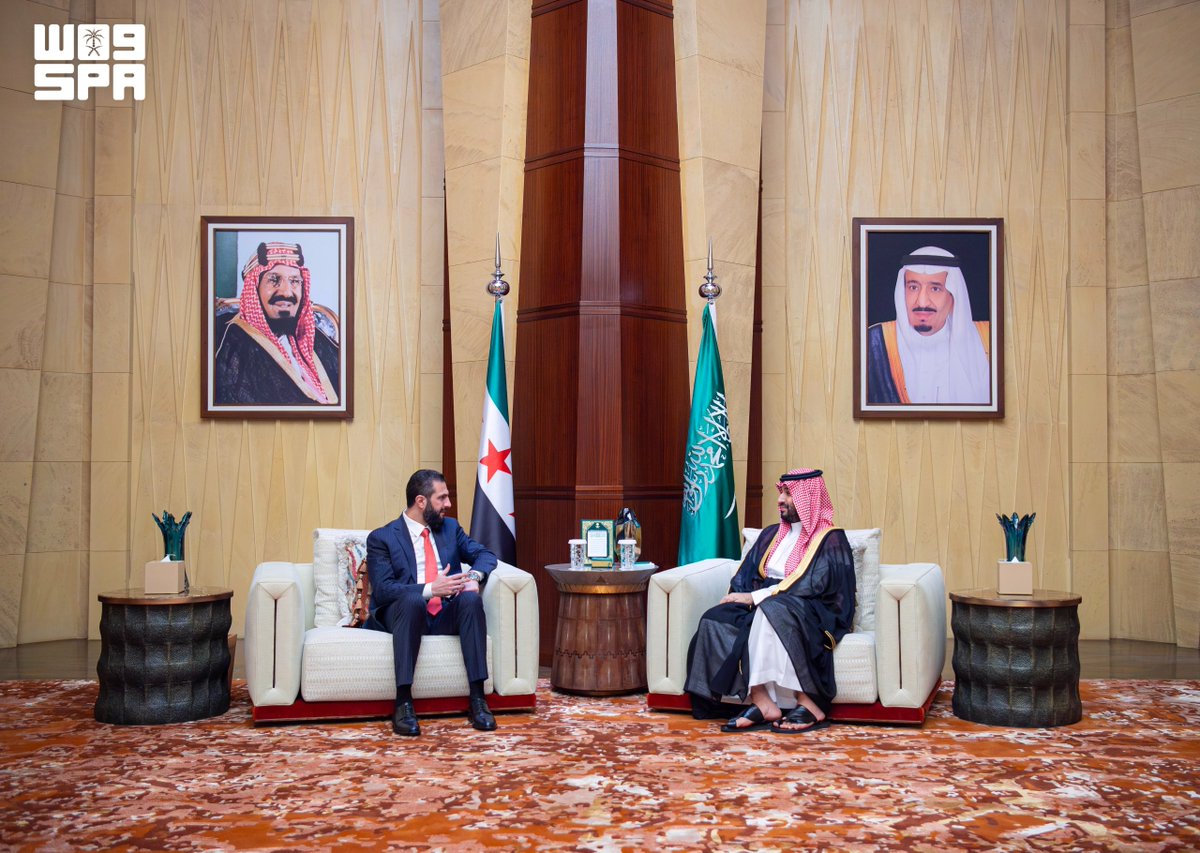 ولي العهد يلتقي الرئيس السوري.. فيديو وصور