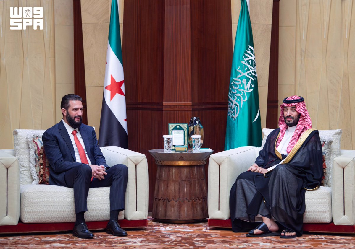 ولي العهد يلتقي الرئيس السوري.. فيديو وصور