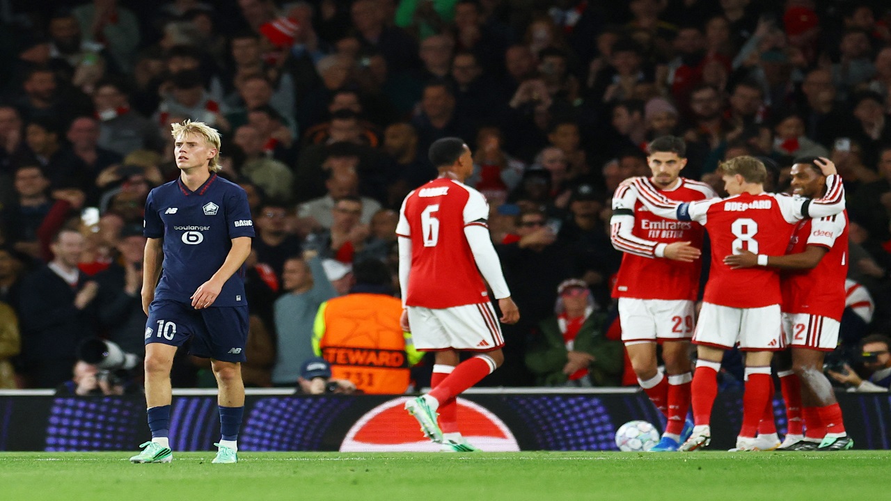 أرسنال يتغلّب على ليل بثلاثية في دوري أبطال أوروبا