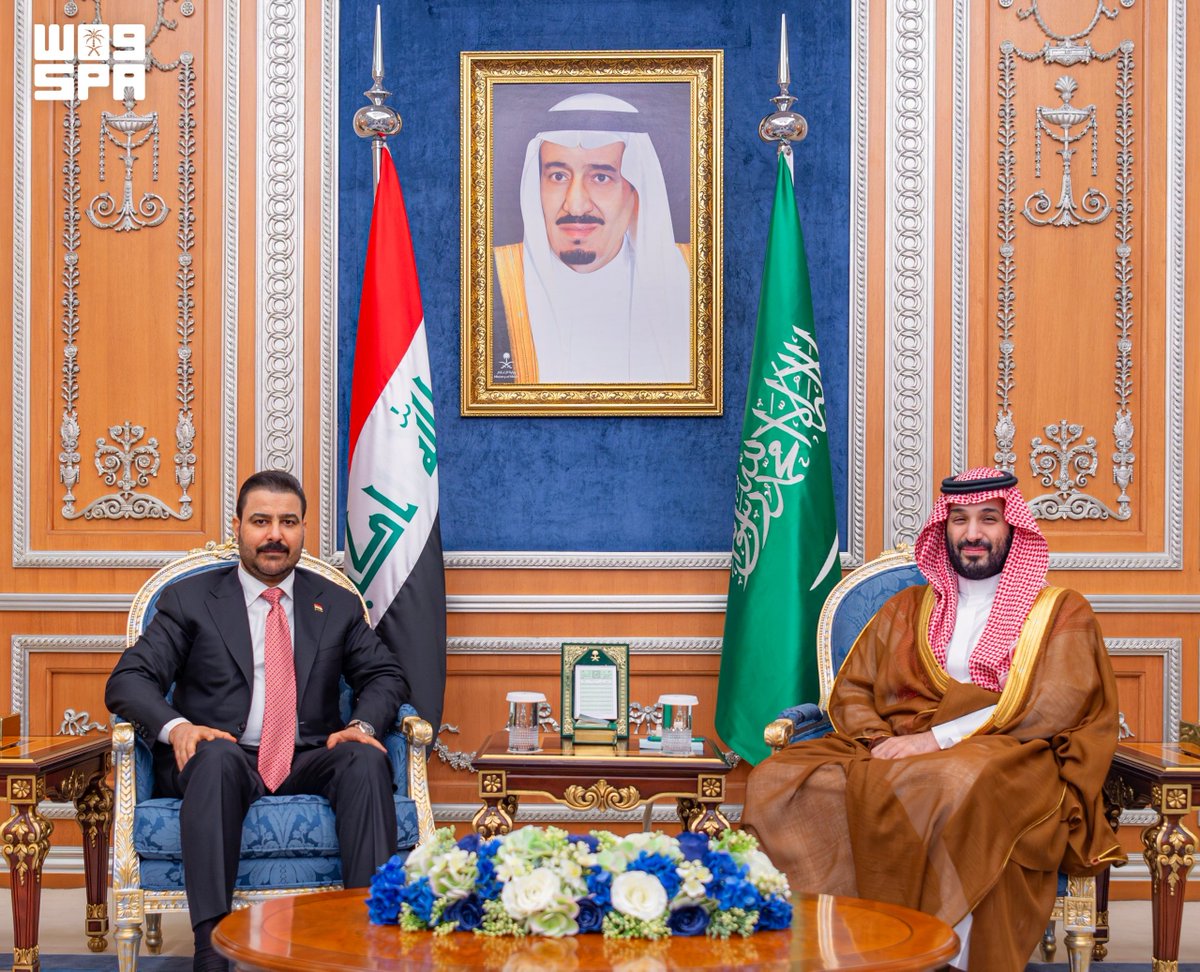 ولي العهد يستقبل رئيس وزراء العراق.. صور