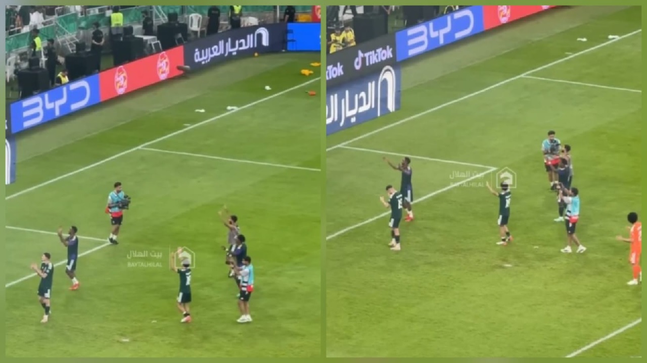 الفرحة تسيطر على ملعب الإنماء احتفالاً بالأخضر .. فيديو