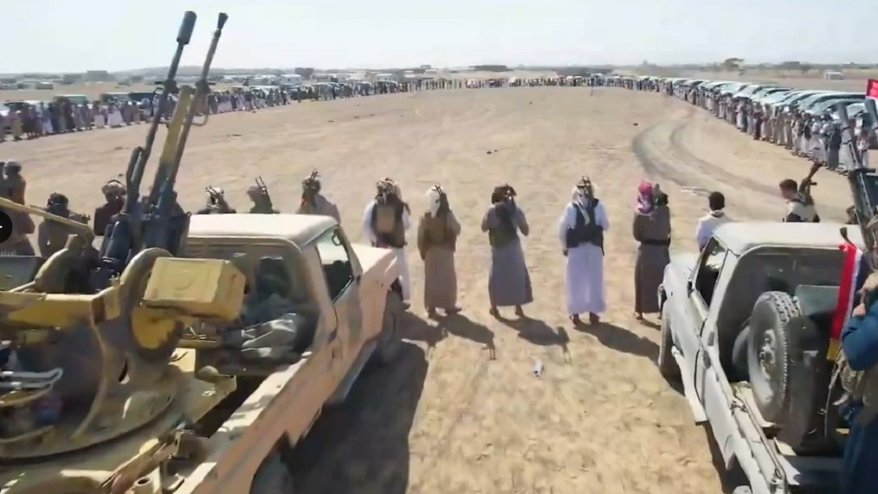 قبائل الحيمتين وبني مطر وحراز تعلن النفير العام دعمًا لـ فجر اليمن.. فيديو
