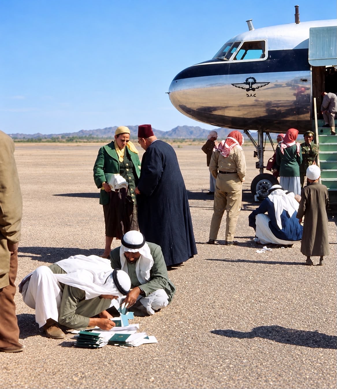 صورة نادرة توثق بدايات مطار المدينة المنورة عام 1950م