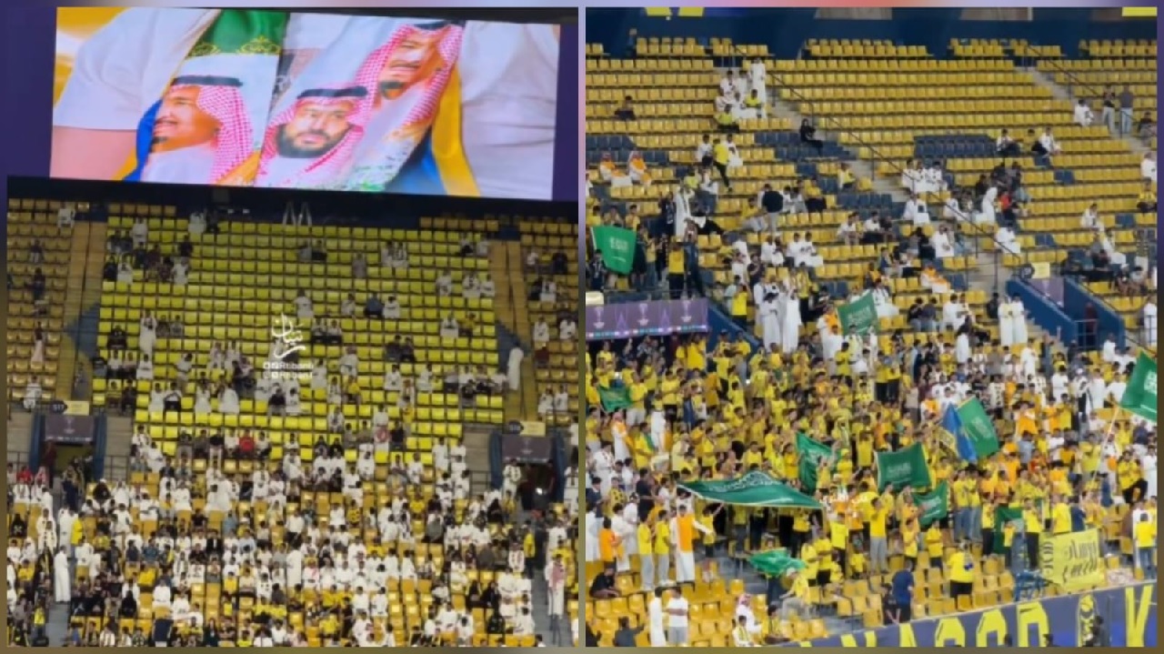 بصوت واحد.. جماهير النصر تصدح بأغنية وطنية خلال مواجهة نيفتشي بالنخبة ..فيديو