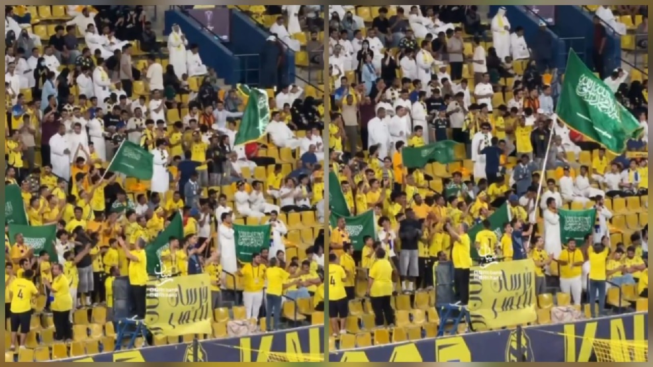 ملحمة وطنية بالمدرجات.. جماهير النصر تصدح بصوت واحد عاش سلمان ملكنا ..فيديو