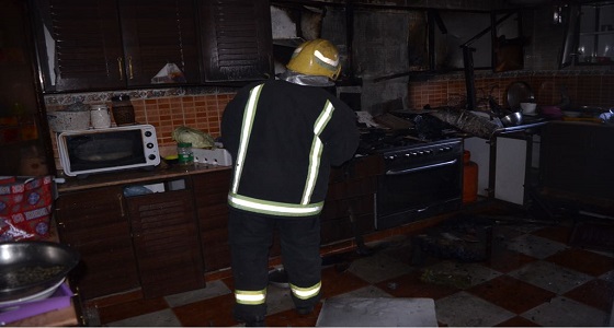 &#8221; مدني تبوك &#8221; يخمد حريقًا في مطبخ منزل بحي القادسية