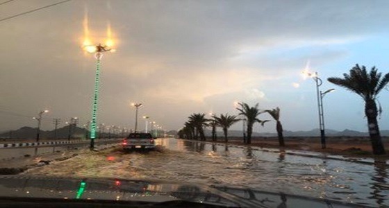 بالصور.. محافظة يدمة تشهد هطول أمطار غزيرة