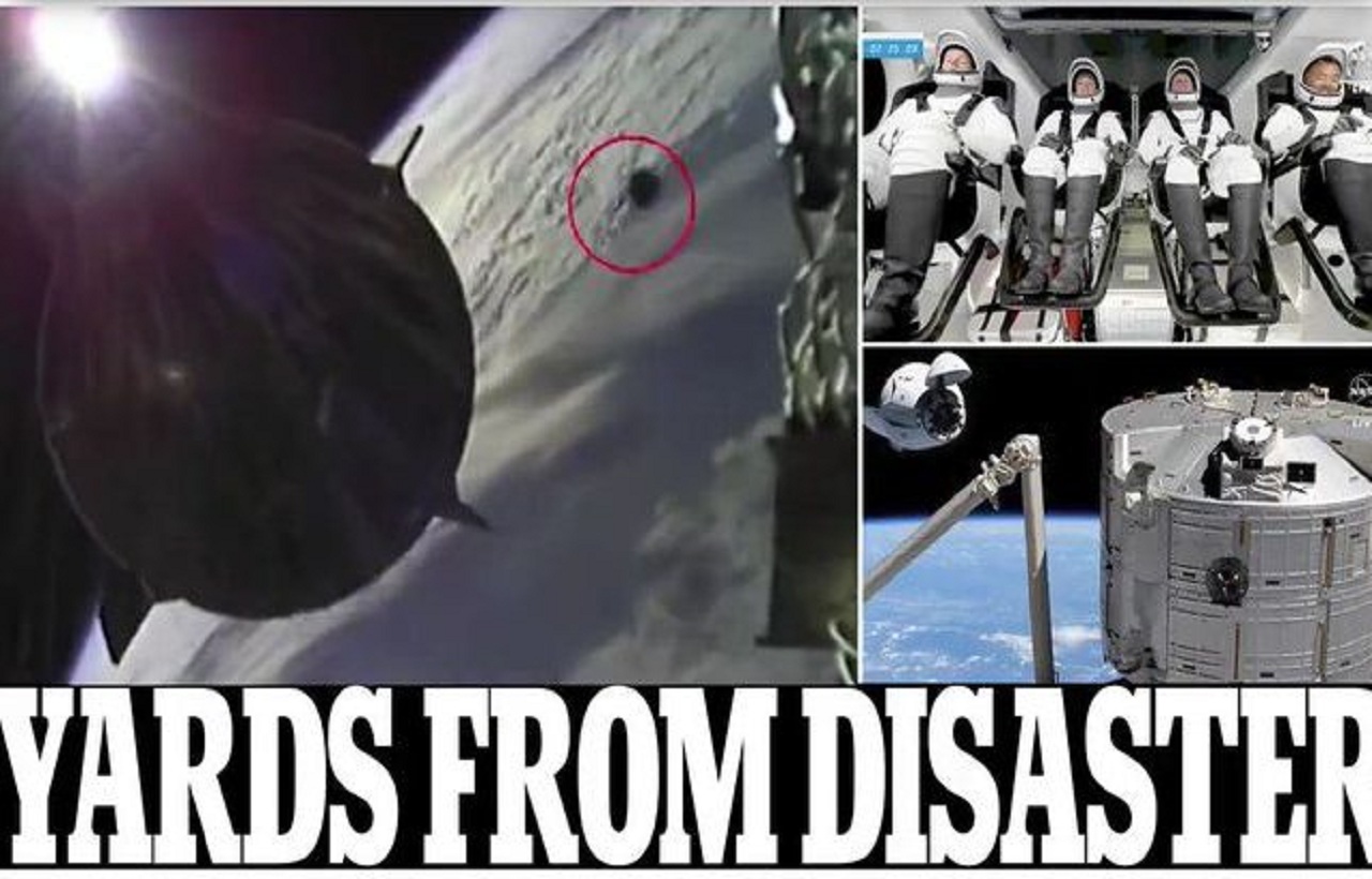 شاهد.. صاروخ يحمل على متنه 4 من رواد الفضاء ينجو من كارثة فضائية