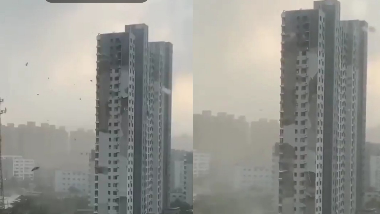 بالفيديو.. أضرار خطيرة في برج سكني بالصين بسبب قوة الرياح