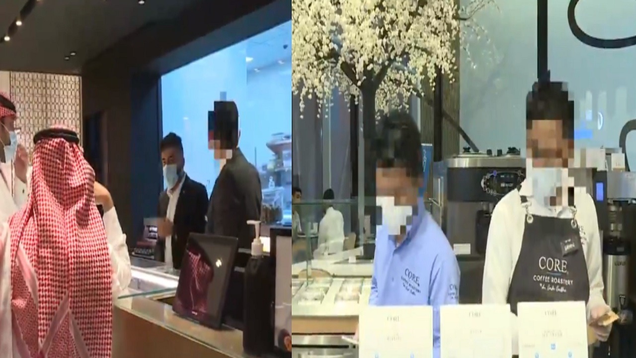 فيديو.. سباكون يصنعون القهوة في أرقى مجمعات الرياض التجارية