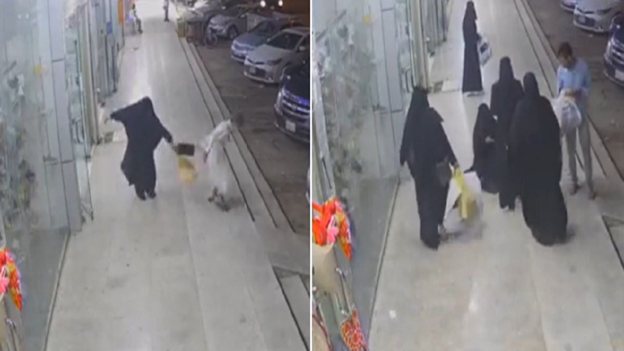 بالفيديو.. شاب يحاول سرقة حقيبة سيدة أمام أحد المحال