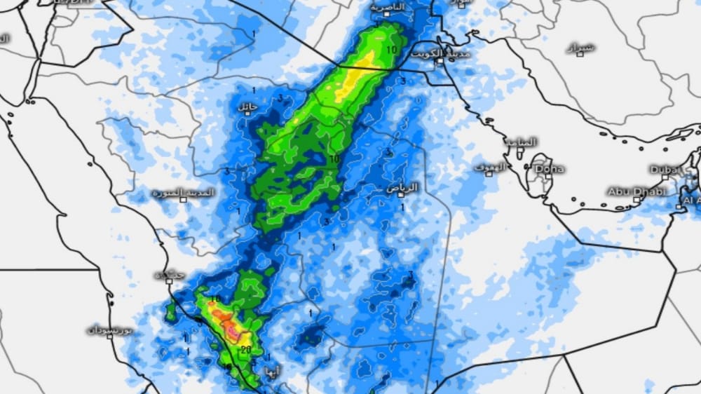 المسند يتوقع تمركز الحالة المطرية على عدة مناطق اليوم