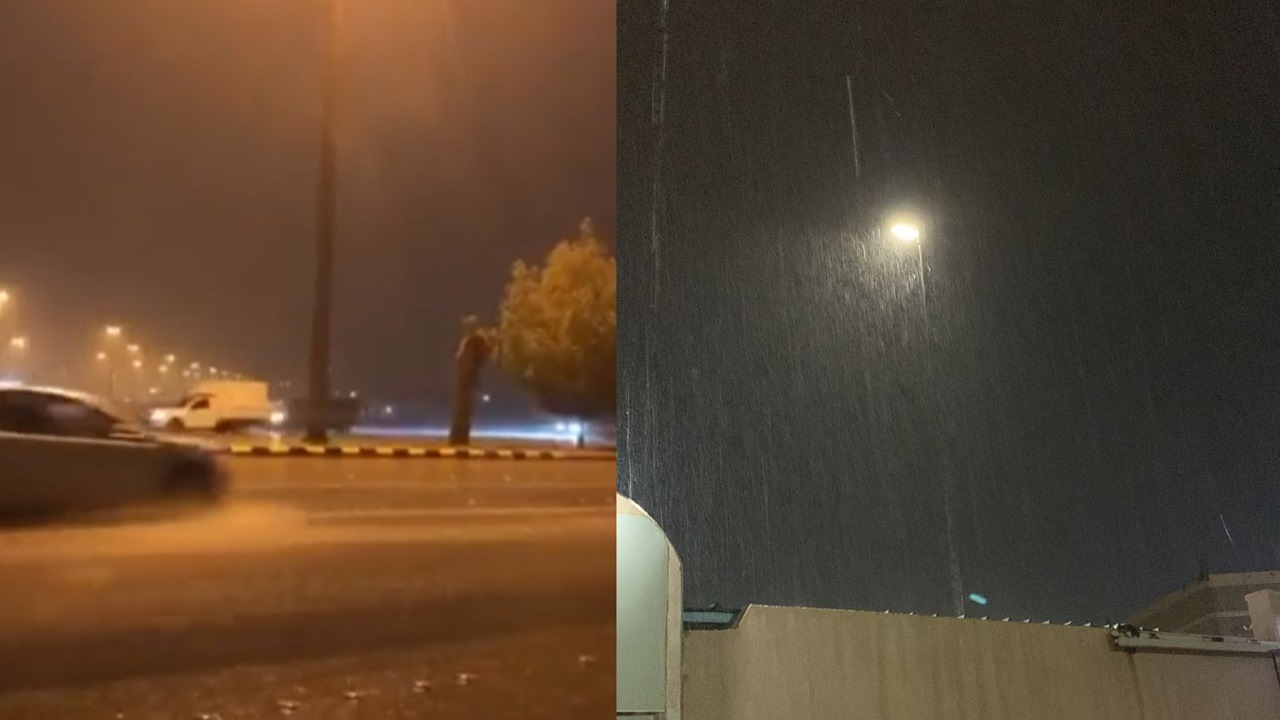 شاهد..هطول أمطار غزيرة على الرياض