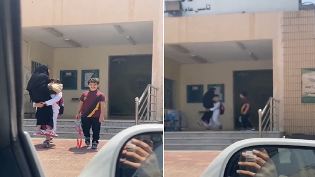 بالفيديو.. مقطع مؤثر لأخ يحمل أخته الكفيفة عند خروجها من المعهد