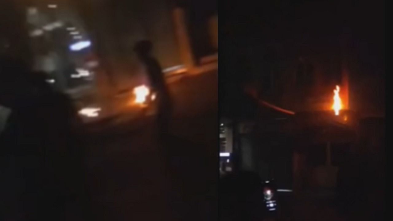 فيديو..حرق مقر لقوات الباسيج التابعة للحرس الثوري الإيراني