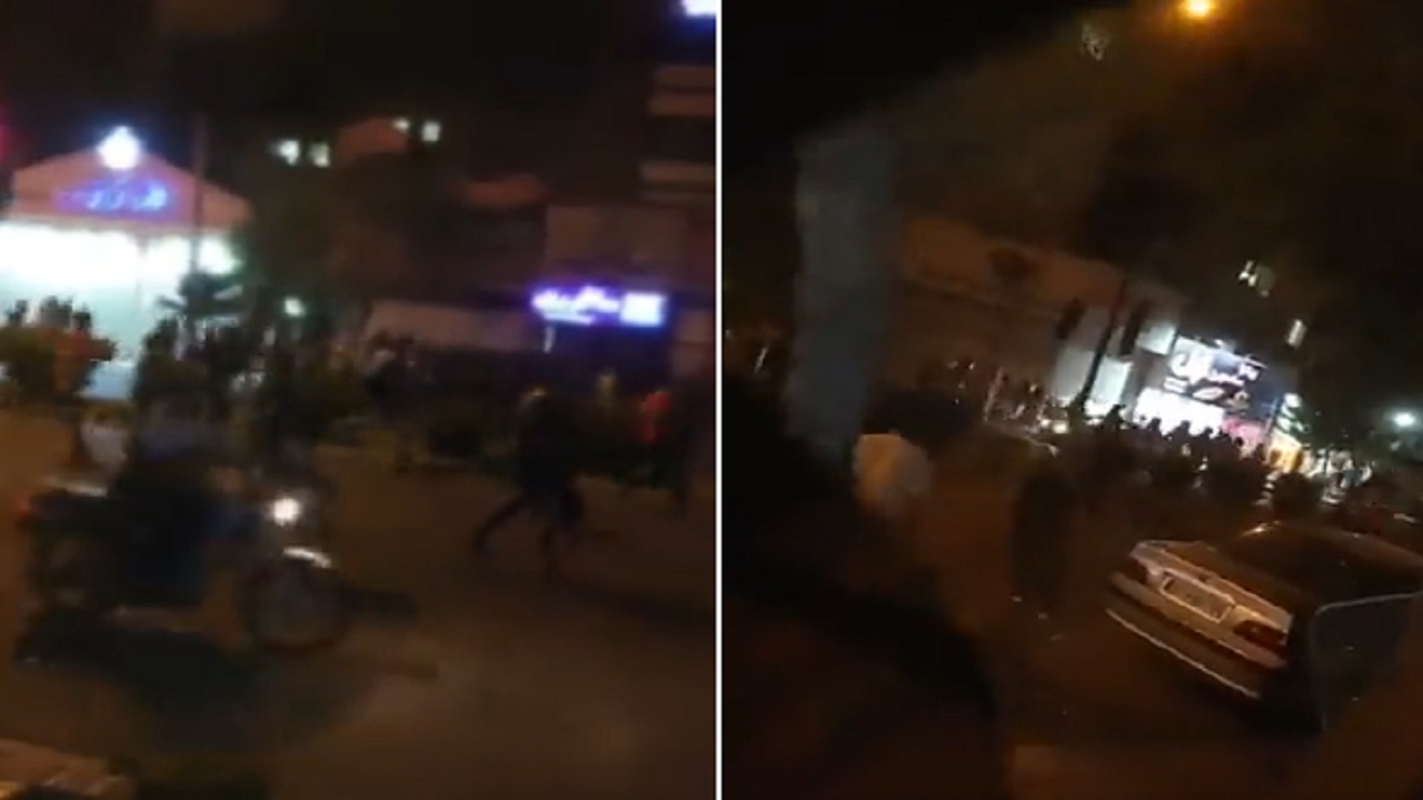 بالفيديو.. متظاهرون ينقضون على فرقة تابعة للحرس الثوري الإيراني