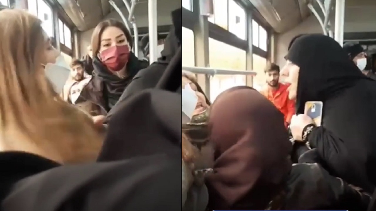 شاهد.. مشاجرة نسائية بوصلة شتائم بسبب الحجاب الإجباري في إيران