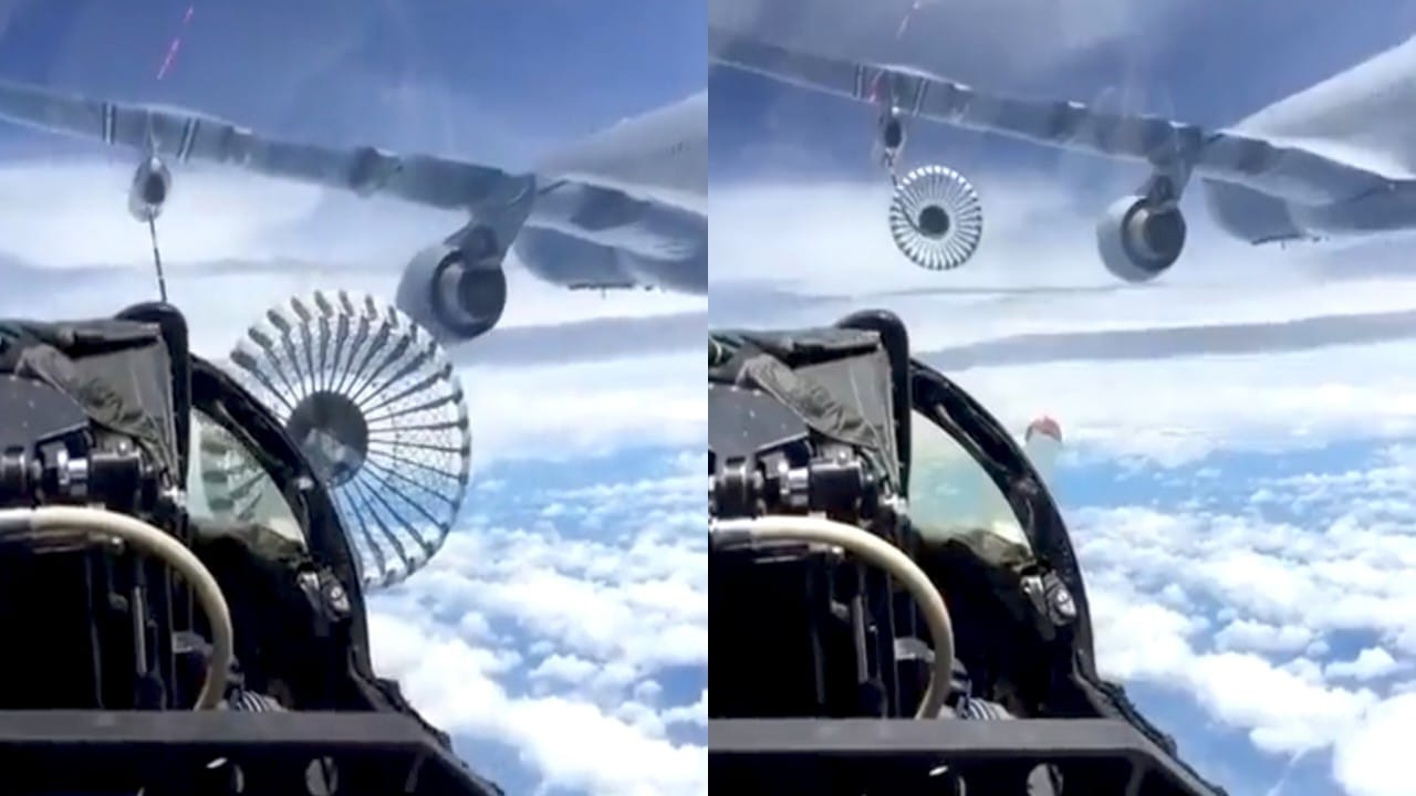 فيديو يوضح كيف يتم تزويد الطائرات بالوقود دون الحاجة للهبوط