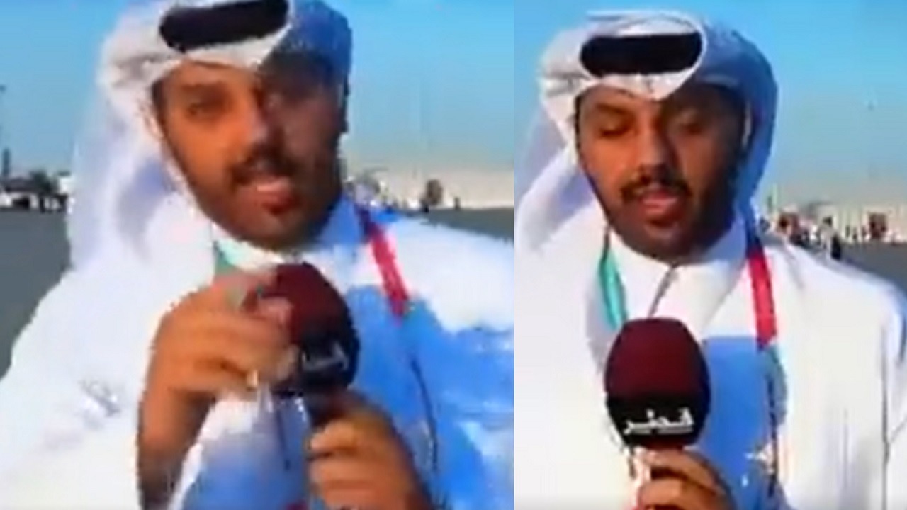 فيديو..مذيع قطري يفقد الوعي على الهواء