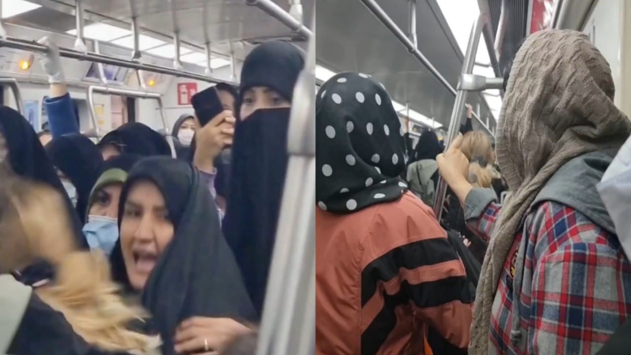 بالفيديو.. لحظة طرد إيرانيات لنساء شرطة الأخلاق من حافلة