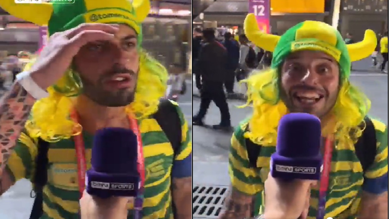 فيديو طريف لمشجع برازيلي: سون وينه؟ كسرنا عينه