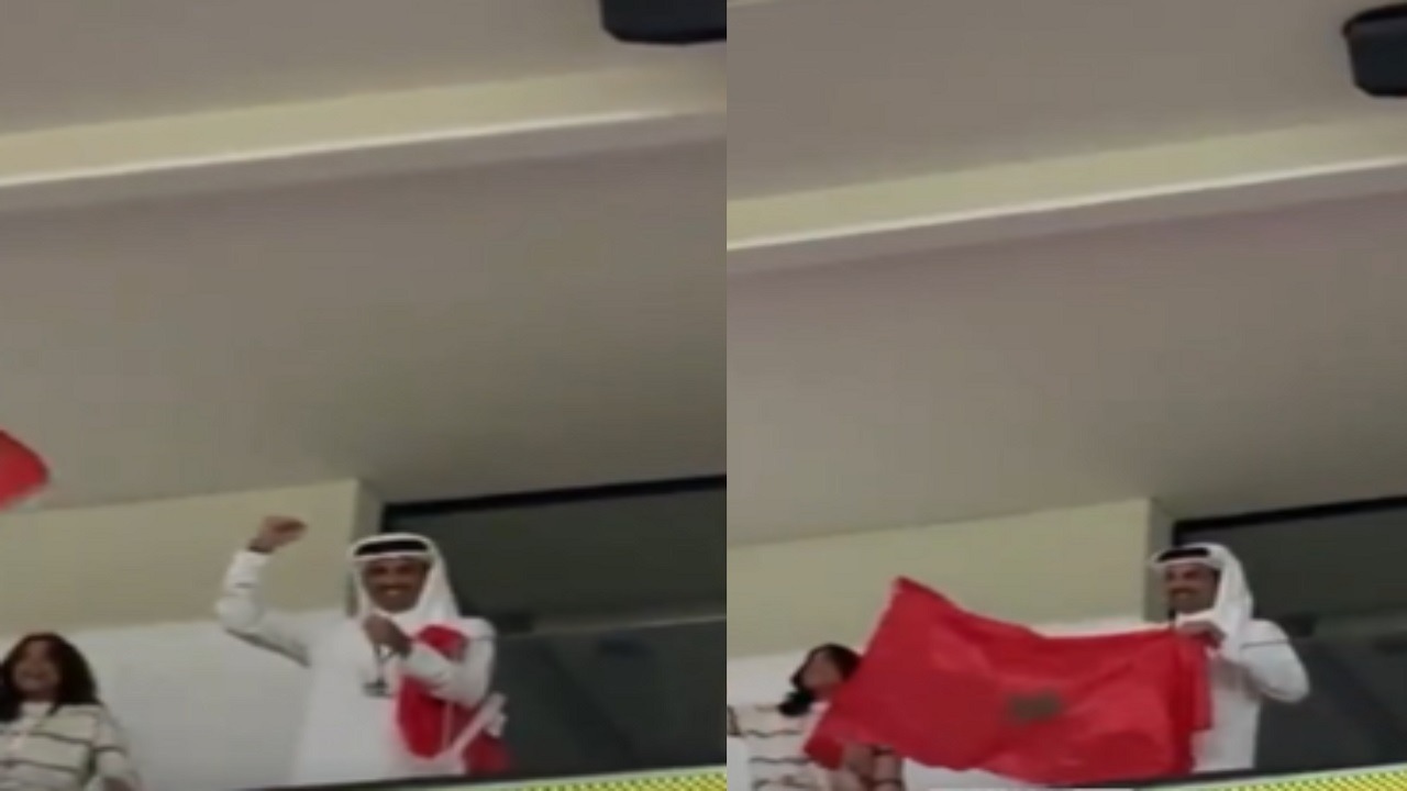 فيديو..لحظة احتفال أمير قطر بتأهل المغرب التاريخي لدور الـ 16