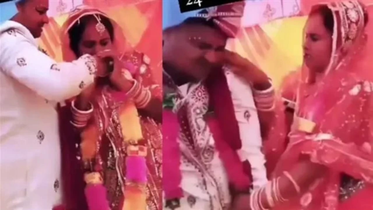 بالفيديو.. عريس يتلقى عدة ضربات من عروسه خلال الزفاف