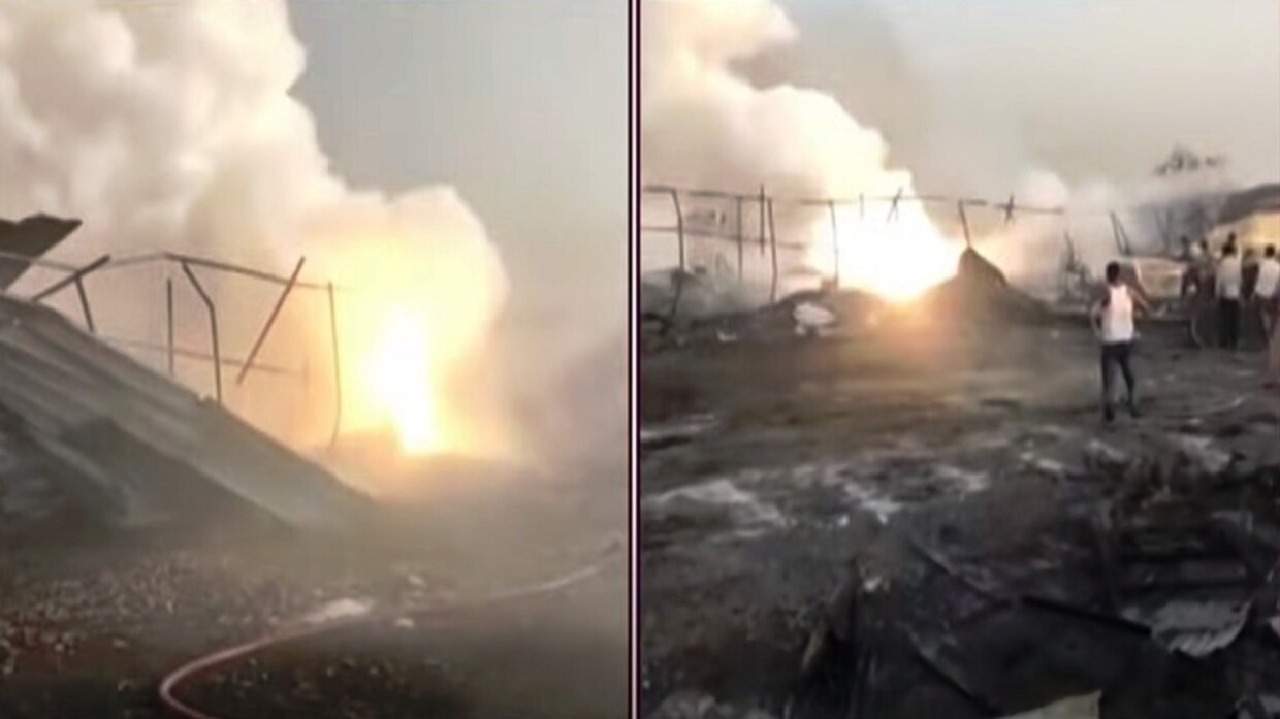 بالفيديو .. انفجار وحريق في مصنع ألعاب نارية يقتل 3 أشخاص